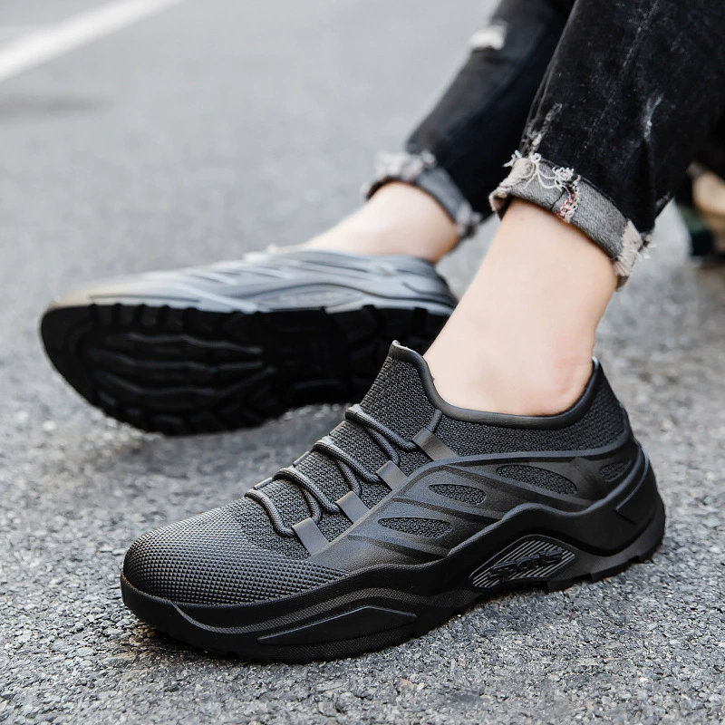 Взрывная зимняя мужская теплая дождевая обувь неглубокая труба наружная водонепроницаемая дождевая резиновая обувь износостойкая плоская мужская водяная обувь