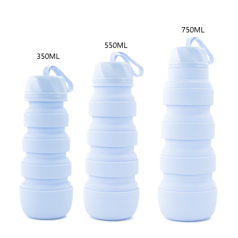 厂家批发可折叠硅胶伸缩水杯户外登山旅行便携式运动水壶礼品水瓶