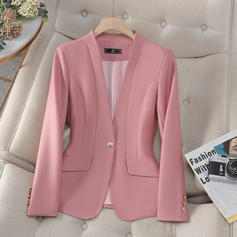 Collarless Suit Jacket Women's 2025 Spring New Fashion Elegant Slim-fit Women's Small Casual Short Suit