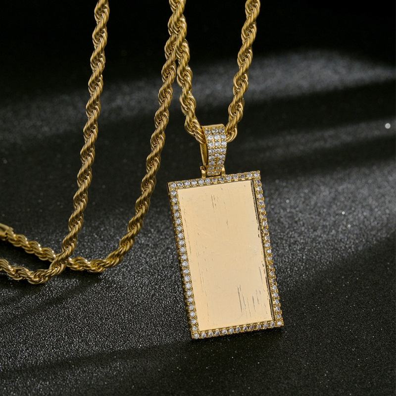 Wholesale Jewelryrectangular Brand Pendant Copper Necklace Nihaojewelry display picture 2