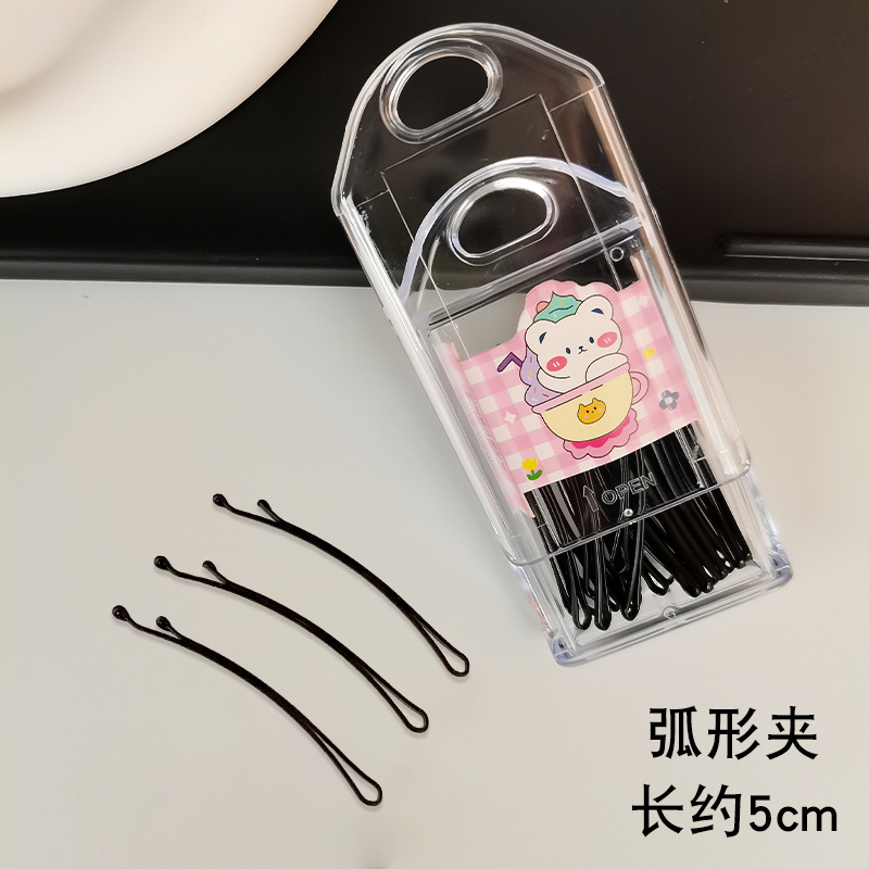 Clip básico negro flequillo lateral clip onda clip de acero Cabeza trasera pelo roto horquilla clip de tocado horquilla