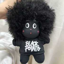星星人黑土豆爆炸头卷毛搪胶脸黑娃书包钥匙扣挂件手办玩偶公仔潮
