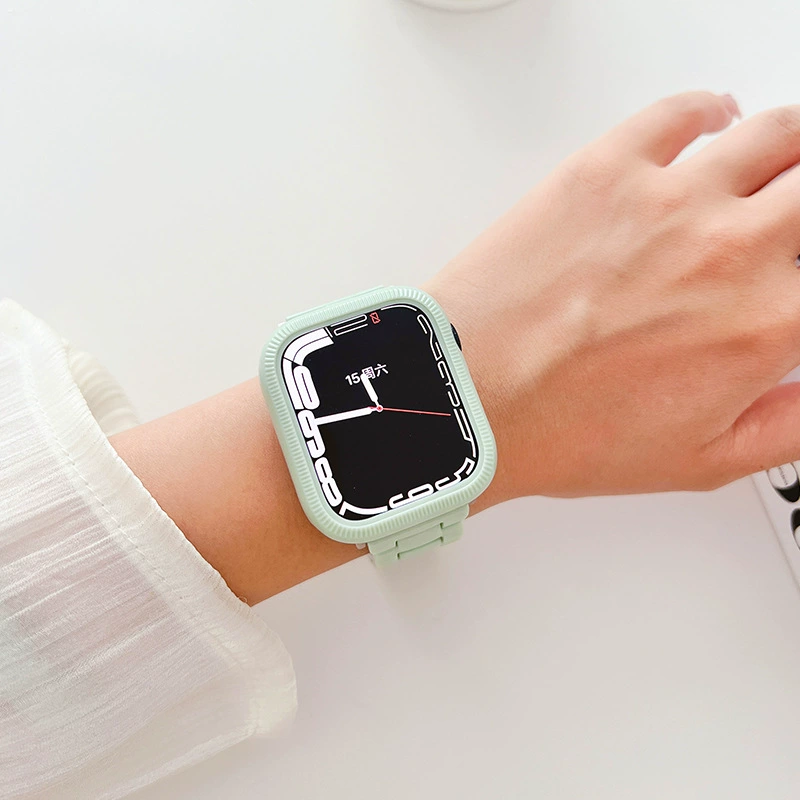Подходит для ремешка Apple Watch, интегрированный пластиковый корпус с тремя видами ремешков карамельного цвета, два в одном