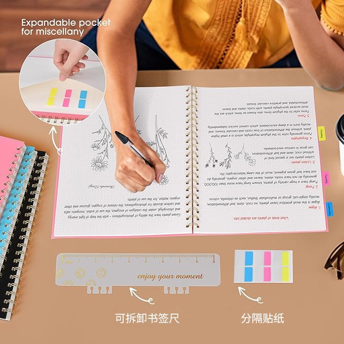 Cuaderno de cuentas de matriz A4 cuaderno en blanco personalizado cuaderno de bobina de aire desmontable logotipo personalizado alto valor facial image 5
