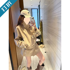 实体档口秋上新收腰显瘦度假风翻领外套女法式高级感气质百搭风衣