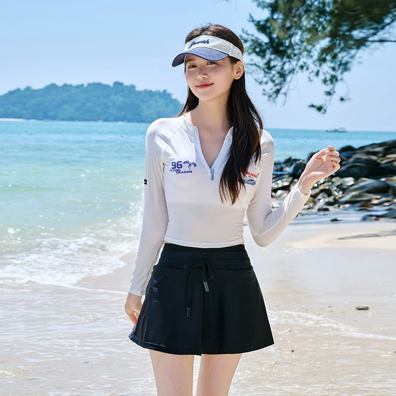 Swimwear, split long-sleeve, set