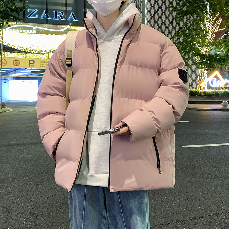 Abrigo acolchado de algodón casual para hombres invierno nuevo cálido engrosado color sólido collar de pie Abrigo acolchado de algodón abrigo de moda coreana chaqueta acolchada de algodón image 5