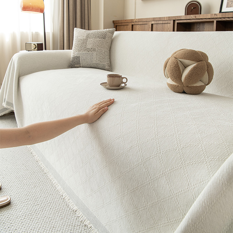 Modern Simple Sofa Towel Foreign Trade Cross-Border Amazon Plain Sofa Cushion Pure Color Chenille Sofa Cover Cloth Cover