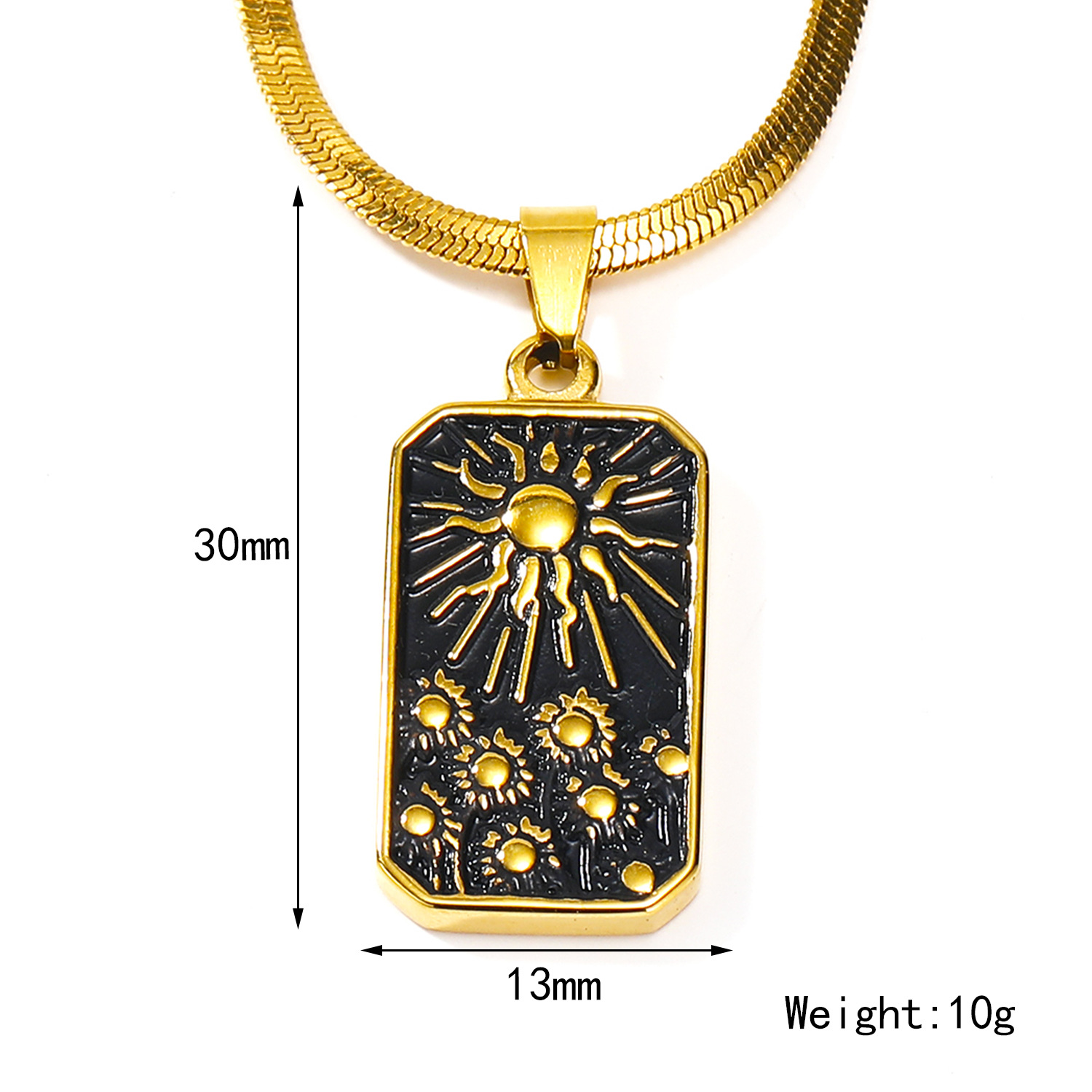 Titanium Steel Lady Sun Star Moon Plating Pendant Necklace display picture 1