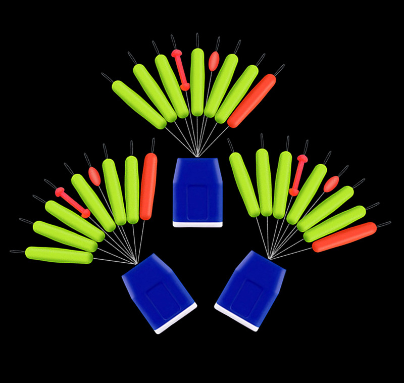 Pesca siete estrellas flotante alto brillo de alto reconocimiento fluorescente grano de oliva cilíndrico nuevo tipo de fábrica de pesca directa