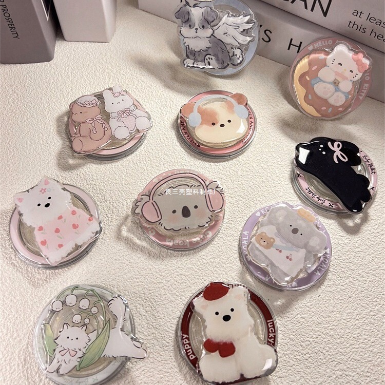 Magsafe Magnetic Holder Cute Cartoon Retractable Mobile Phone Airbag Holder Ring Buckle Strong Adsorption