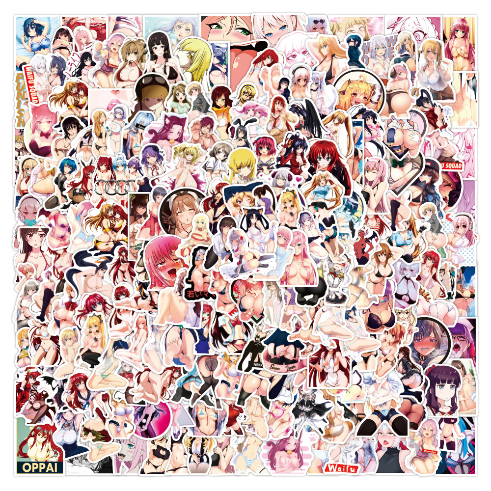 200张新款Anime sexy girl性感女孩涂鸦贴纸装饰吉他手机防水贴纸