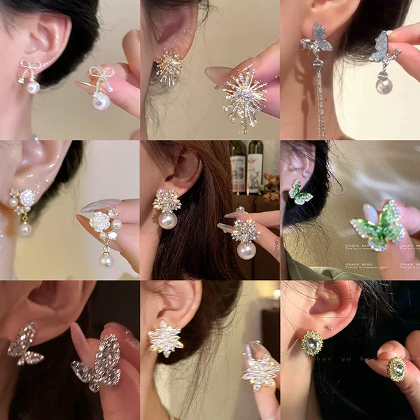Popular Earring Collection 2026 New Models Niche High-End Earrings Stylish Design Yiwu Source Factory