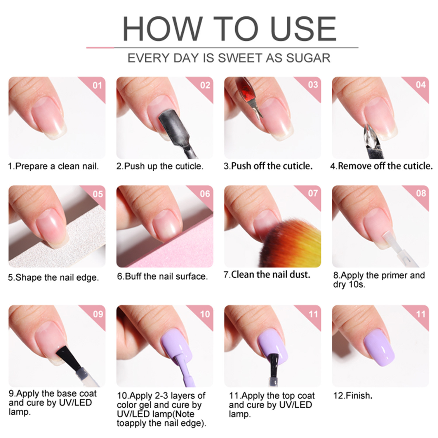 Juego de pegamento para esmalte de uñas LIMEGIRL juego completo de pegamento para esmalte de uñas de uñas nuevo de 120 colores