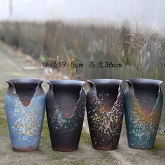 宜興陶瓷粗陶景觀盆景高盆手繪復古紫砂陶罐多肉組合盆玉墜植物盆