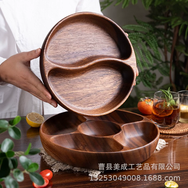 Акация деревянная тарелка для сушеных фруктов Домашний лоток из цельного дерева нерегулярный гостиный лоток для фруктов