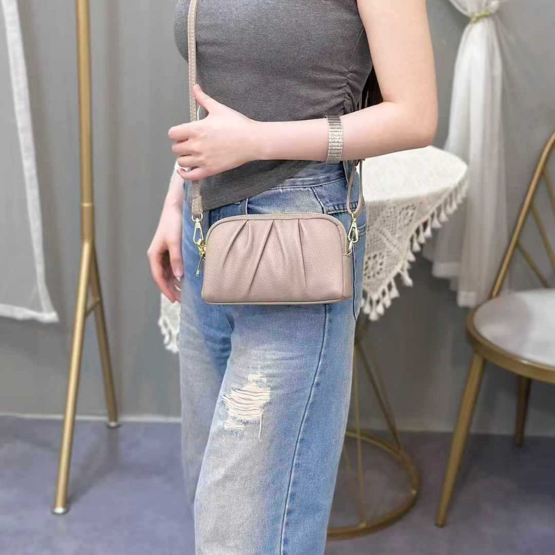 Yagerlaisi의 새로운 패션 크로스바디 백, 1층 가죽 질감 주름 구름 가방, 미니 동전 지갑, 휴대폰 가방, 여성용 가방