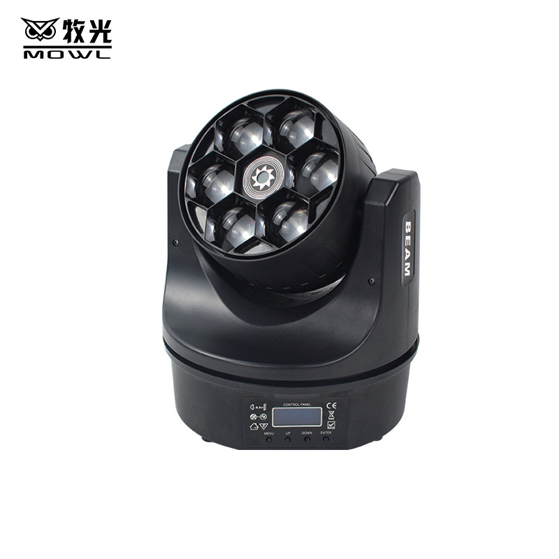 Seis luces de ojo de abeja LED sacudiendo la cabeza teñido luz láser de luz control de voz colorido flash discoteca barra de luz de la etapa