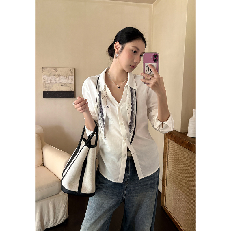 Women's Solid Color Smart Tencel V-neck Long Sleeve Pocket Commuter Shirt Simple and Elegant Blouse YE0188 Women's Solid Color Smart Tencel V-neck Long Sleeve Pocket Commuter Shirt Simple and Elegant Blouse YE0188