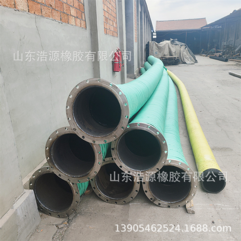 大口径法兰橡胶钢丝管吸排水泥沙优质耐磨高强度法兰橡胶钢丝软管