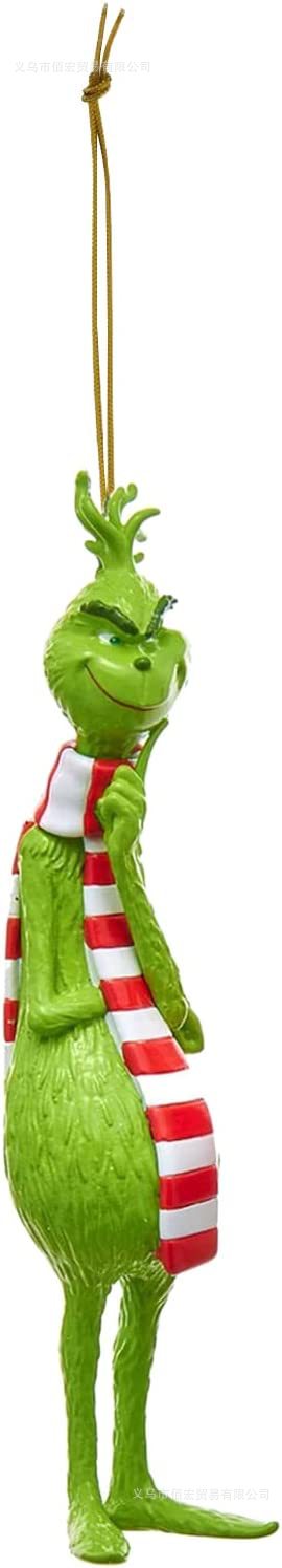 Adorno navideño de monstruo peludo verde nuevo de 2023, adorno de dibujos animados para árbol de Navidad, decoración navideña para el hogar, coche y vehículo.