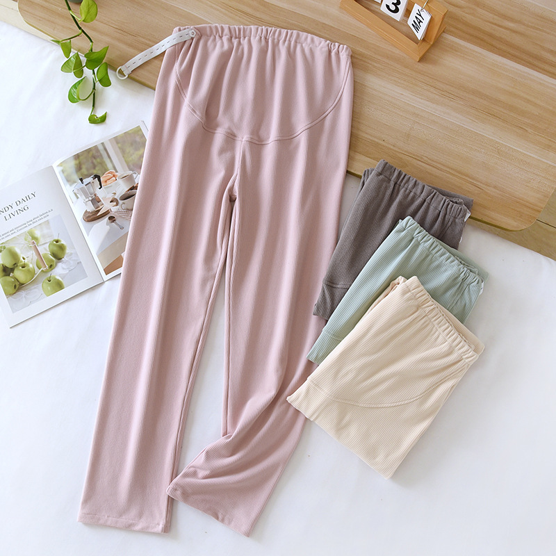 Pregnant Women's Pajama Pants Warm Pants Autumn and Winter Thin Velvet Prenatal Maternal Home Pants Adjustable Pregnant and Postpartum Pajama Pants Can be Wearable