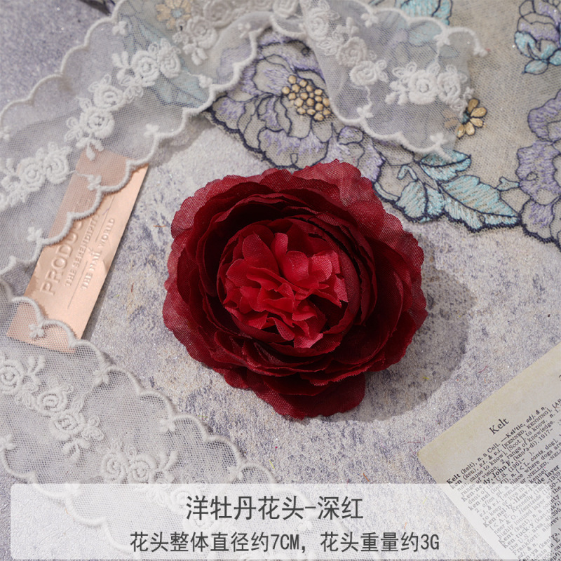 造花牡丹の花頭、DIY手作りヘアアクセサリー、卸売、結婚式のブートニア、小道具、フラワーアレンジメント、装飾、フラワーウォール|undefined