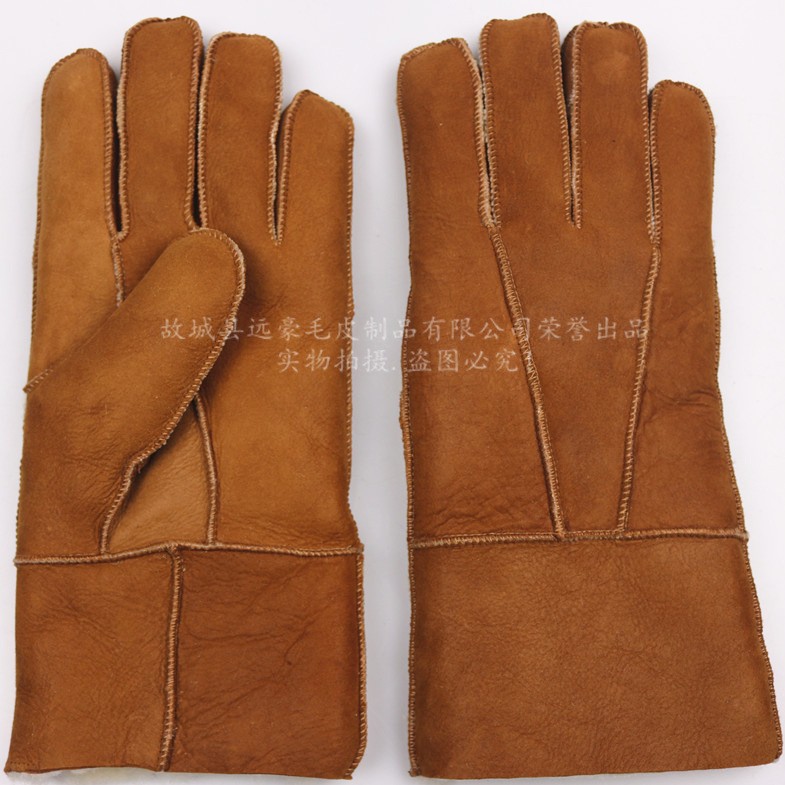 分指手套女摩托车骑电车服饰手套冬季保暖加厚皮毛一体羊皮羊毛厚