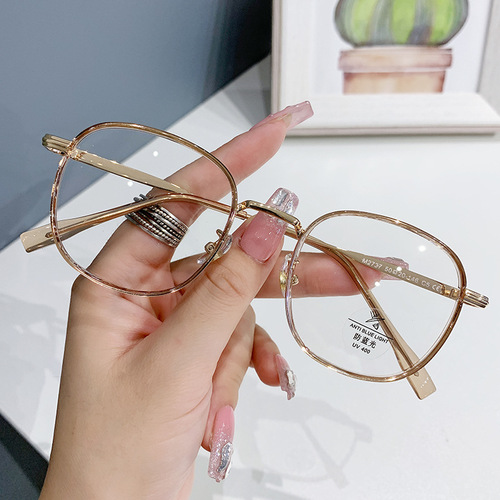 M2737 Xiaohongshu same style square TR retro flat mirror lightweight literary and artistic female student myopia mirror frame 01213