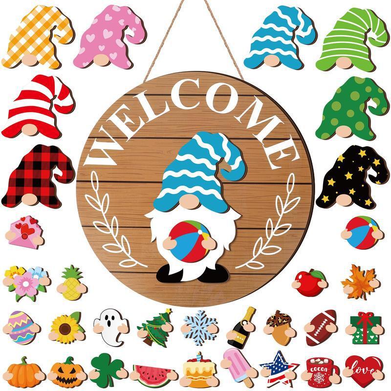 Christmas Halloween 35pcs Interchangeable Welcome Sign|undefined