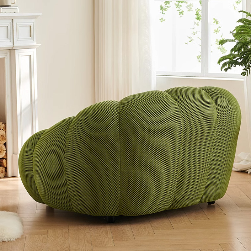 Sofá de compresión al vacío suave Sofá de calabaza de apartamento pequeño francés Sofá perezoso de tela simple y moderno para una sola persona