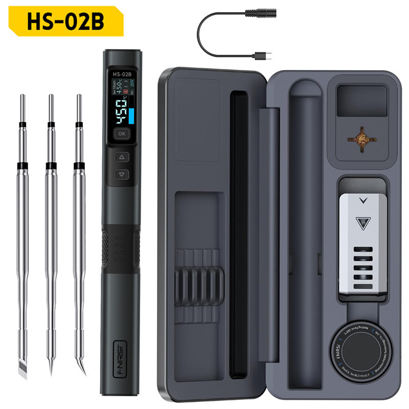FNIRSI インテリジェント電気はんだごて HS-02 モバイルワークベンチ収納ボックス電気はんだごてセット|undefined