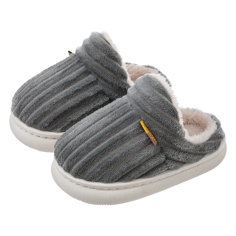 Зимние Детские хлопковые тапочки для мальчиков и девочек, нескользящая теплая сумка на каблуке, плюшевые домашние детские хлопковые тапочки для родителей и детей на флисовой подкладке