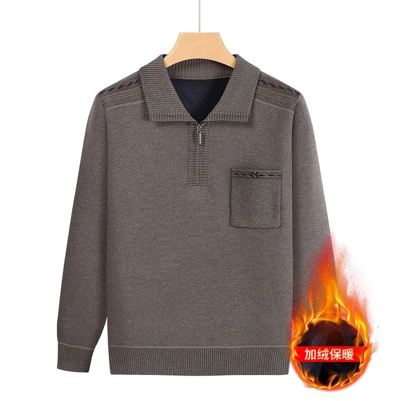 Папа зимний отворот свитер с свитером