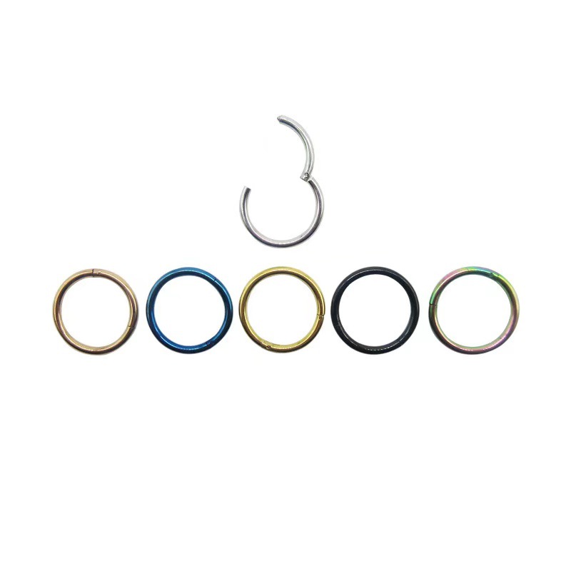 G23チタン鼻リング閉口リングピンなしコンパートメントバックル閉口リングイヤリング軟骨リングチタン合金穿刺アクセサリー