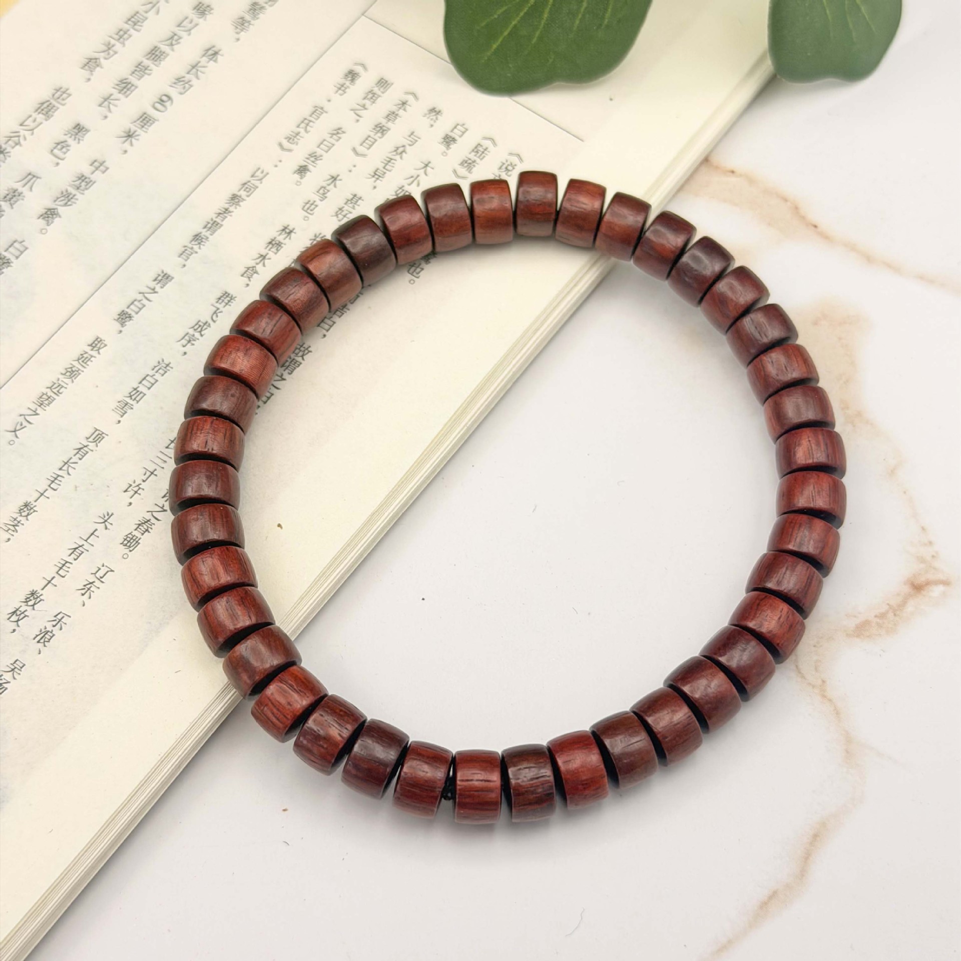 Bead bracelet red sandalwood, 7mm
