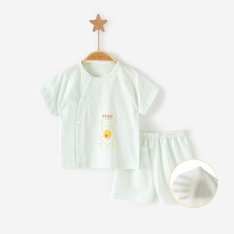 Bebé traje de verano de algodón fino de los niños de manga corta traje de dos piezas de la niña masculina recién nacido Ropa dividida Bebé Ropa de verano