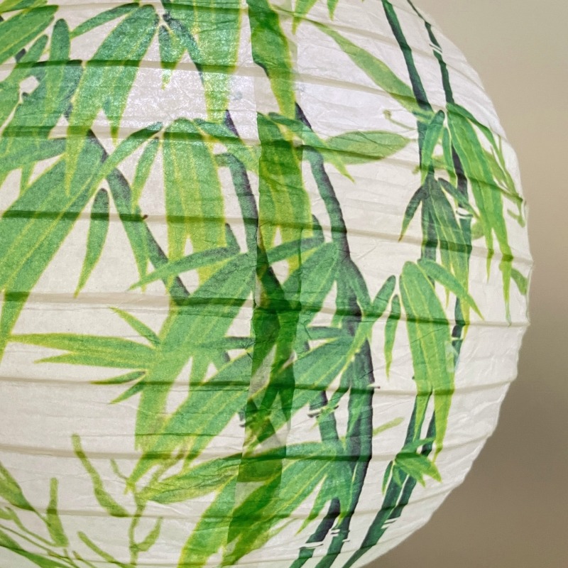 T1FI绿色竹子纸灯笼国风古典传统新年节日店铺橱窗梅兰竹菊手绘吊