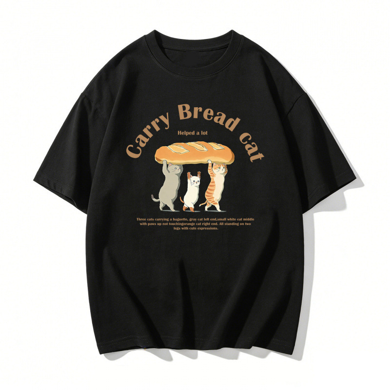 Guangzhou Yiide Clothing Factory 2026 American-Style Niche Creative Cat Print Short-Sleeve Men's Loose Cotton Round-Neck T-Shirt Guangzhou Yiide Clothing Factory 2026 American-Style Niche Creative Cat Print Short-Sleeve Men's Loose Cotton Round-Neck T-Shirt