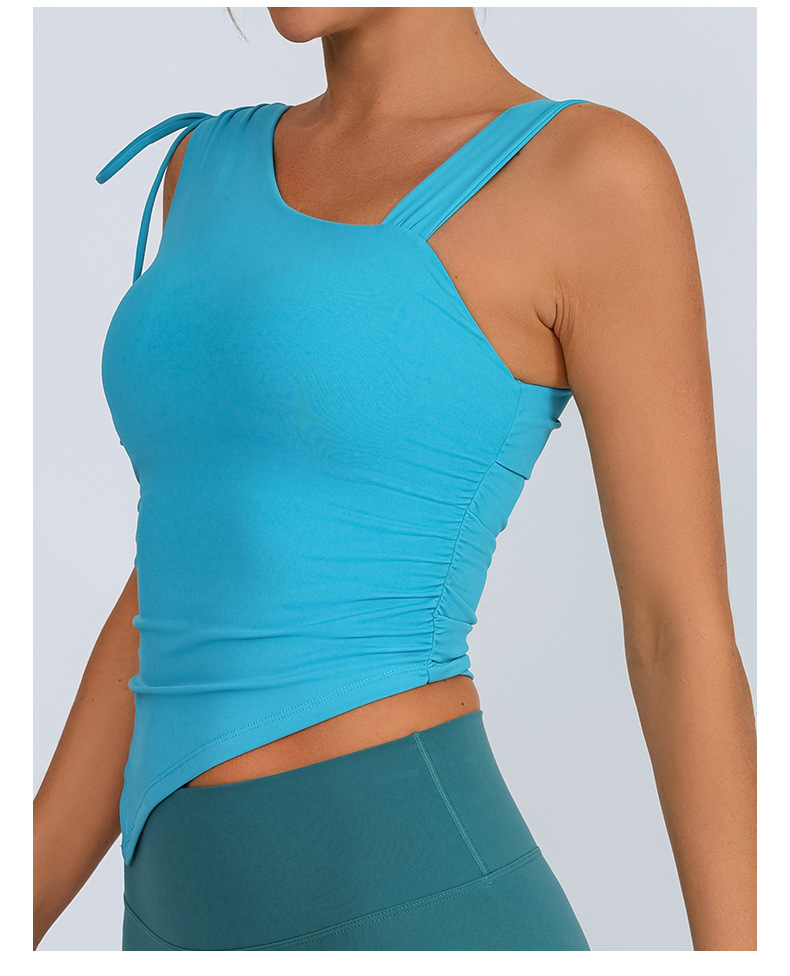 Yoga de un solo hombro chaleco con pectoral de acondicionamiento físico transfronterizo chaleco deportivo sin mangas para mujeres