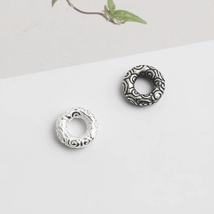 S925 Sterling Silver Thai Silver Xiangyun Closed Ring Bead DIY Beaded Bracelet Ring Circle Spacer Silver Jewelry Accessories