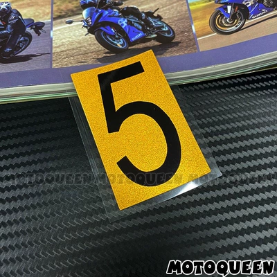 Motorcycle tail — number plate decals for electric - number-5-39x-64cm-one