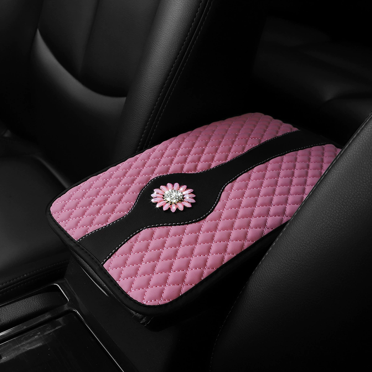 Трехмерная кожаная вышивка с бриллиантами хризантема декоративный автомобиль центральный подлокотник чехол для трансграничных Amazon AliExpress для женщин