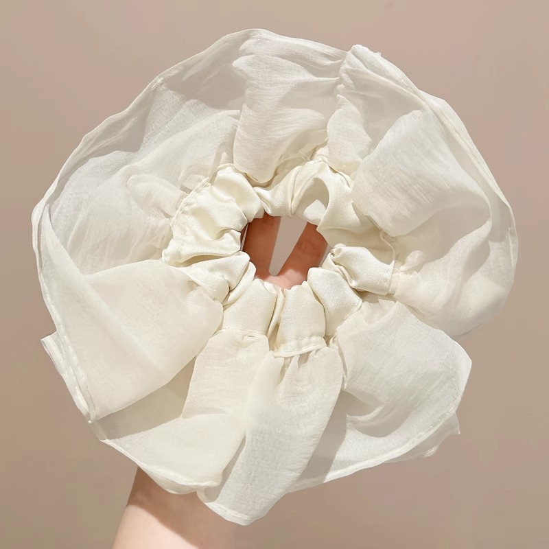 Encaje coreano, lazo para el cabello de intestino grueso, temperamento femenino de alto nivel, cuerda de cabeza de cola de caballo baja, cuerda para el cabello de flor de cabeza de doble capa, accesorios para el cabello