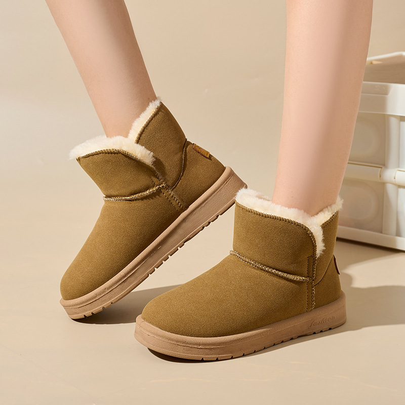 Botas de nieve nuevas de invierno para mujer, casuales, más cachemira, algodón grueso para nieve, cien piel de oveja, cachemira, zapatos de algodón cálidos, zapatos de mujer_voghion.com