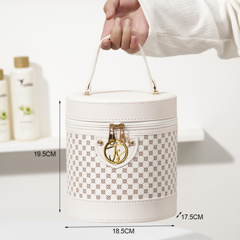 Douyin nueva bolsa de cosméticos Macaron Yuantong caja de almacenamiento de cosméticos de alto valor caja portátil de gran capacidad