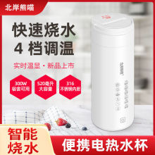 便携式烧水壶电热烧水杯旅行迷你保温恒温一体加热开水杯一件包邮