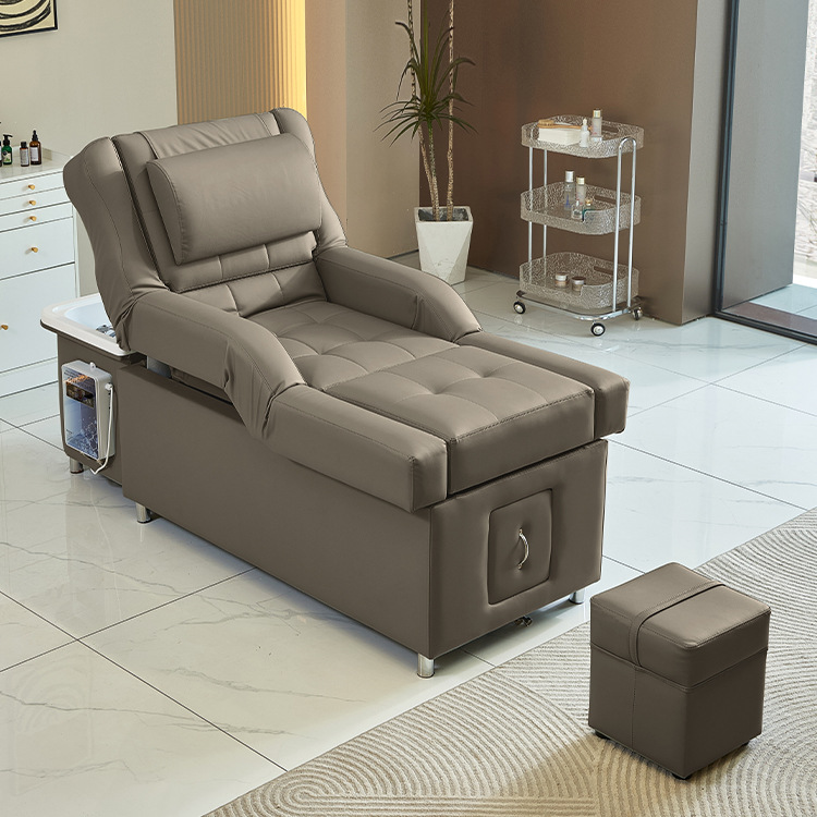 Cama de terapia de cabeza masaje pedoterapia baño de pies cama eléctrica de elevación de espalda belleza fumigante cuidado del cabello tratamiento de cabello cama de lavado de cabeza