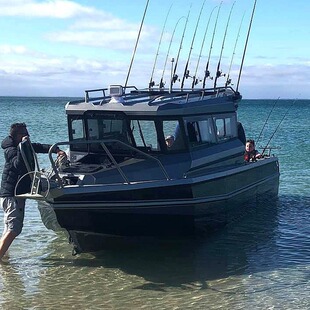 7.5m Boat Black Aluminum Alloy Fishing Boat Professional Sea Fishing Boat Private Speedboat Domestic Certificate Export Aluminum Boat