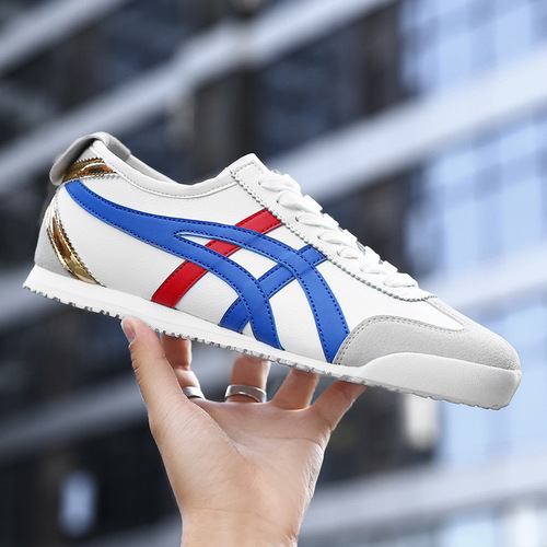 Classic Tiger Brand Couple's AGM Spring Flat Sports Casual Shoes Trendy Lazy Person One-Piece White Sneakers